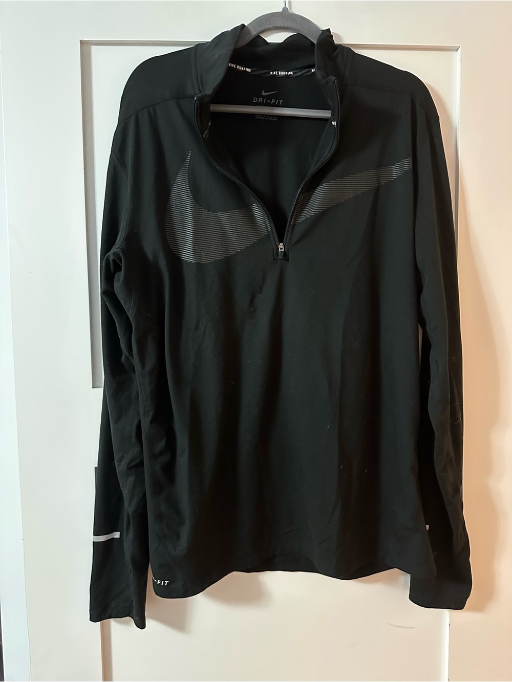Nike running dri fit black quarter zip
